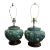 Pair of Antique Jade and Emerald Green Chinese Majolica Ceramic Lamps For Sale