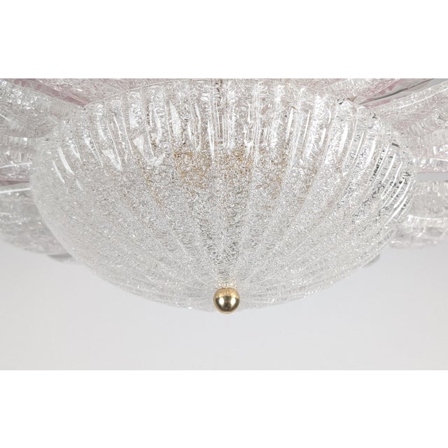 Large Pink and White Murano Glass Ceiling Lamp, 1970s For Sale - Image 3 of 9