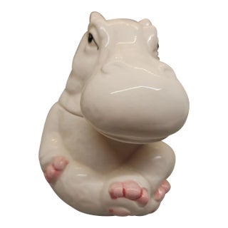Vintage Sigma Tastesetter Hippo/Rhinoceros Trinket Box For Sale