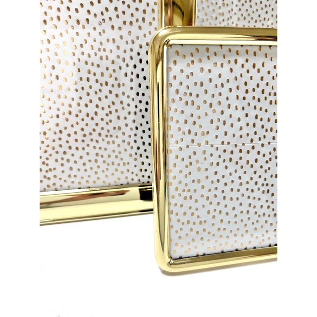Vintage 1980s Postmodern Brass Photo Frames Set of 3 – Glam Desk Decor For Sale - Image 4 of 13