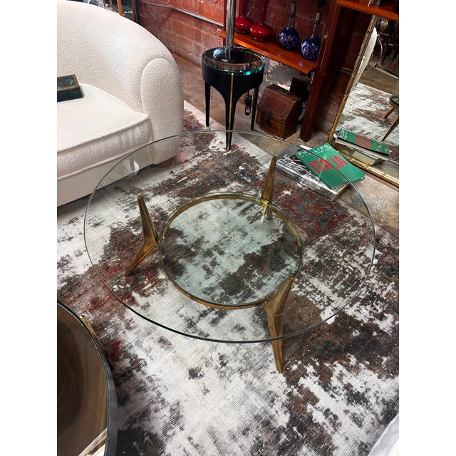 This elegant coffee table by Fontana Arte, crafted in Italy during the 1960s, showcases a timeless design that blends...