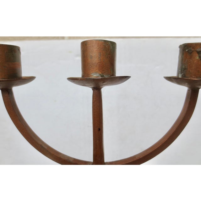 Large Arts and Crafts Iron Menorah For Sale - Image 4 of 10