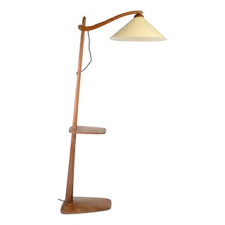 Mid-Century Wooden Floor Lamp from Krasna Jizba, Czechoslovakia, 1950s For Sale