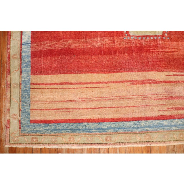 Textile Zabihi Rug Collection Red Turkish Kars Rug Dated 1906 - 6'7" x 8'6" For Sale - Image 7 of 11