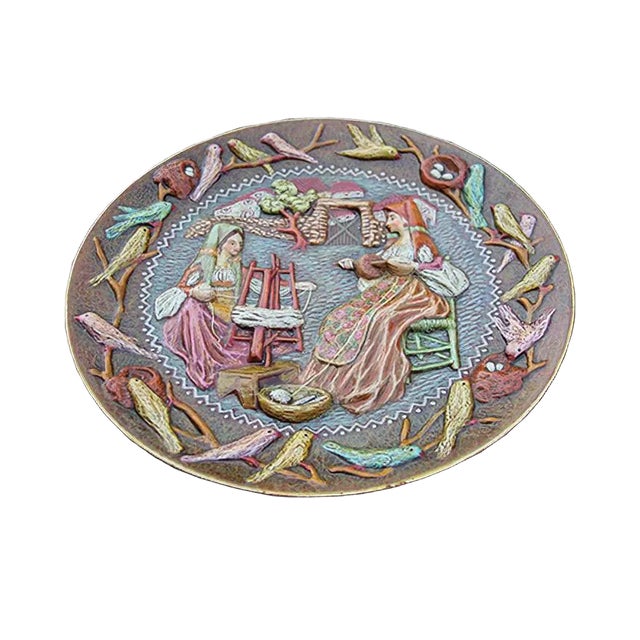 Large Italian Ceramic Decorative Plate by Paolo Loddo, 1960s For Sale