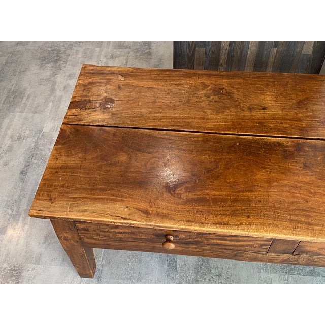 Rustic Farmhouse Coffee Table in Wood with Two Drawers, 1930s For Sale - Image 9 of 18