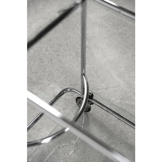 Vintage Art Dèco Tubular Steel Chrome Plated and Glass Bar Cart, 1950s For Sale - Image 6 of 12