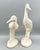 Art Deco Pair of 1984 Hand-Signed Cream Ceramic Crane Sculptures – Hollywood Regency / Coastal / Art Deco Revival For Sale - Image 3 of 12