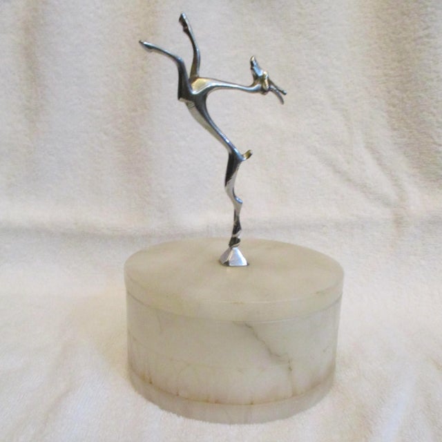 Vintage Art Deco Alabaster Powder Box For Sale - Image 10 of 10