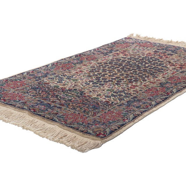 78697 Vintage Chinese Kerman Tree of Life Prayer Rug, 02'00 x 03'06. The Eternal Canopy: A Vintage Chinese Tree of Life...
