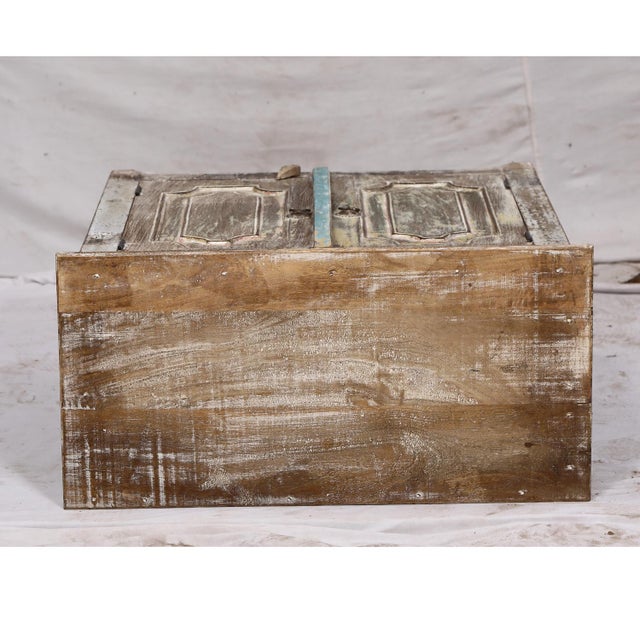 Nightstand Made From Antique Indian Teakwood Architectural Elements For Sale - Image 4 of 8