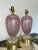 Murano Vintage 1950s Venetian Glass Murano Ballerina Lamps in Pink With Brass Accents - a Pair For Sale - Image 4 of 13