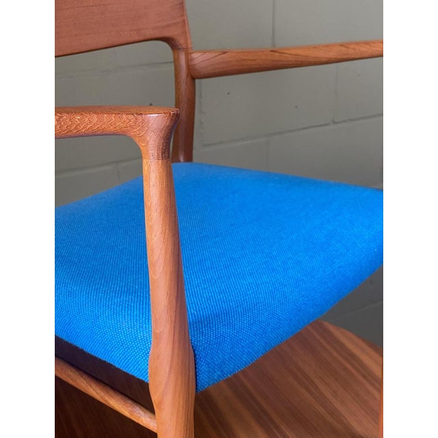 Armchair Model 56 in Teak and Hallingdal by Niels Otto Møller for J. L. Møllers Mobelfabrik, 1960s For Sale - Image 6 of 16
