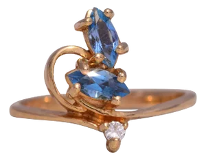 The Marquise Elegance: Topaz and Diamond Ring