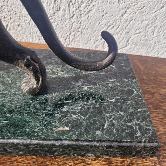 20th Century Art Deco Bronze & Marble Panther, 1920s For Sale - Image 13 of 18
