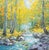 Original Oil Landscape, Rushing Torrent in the Autumn Woods For Sale