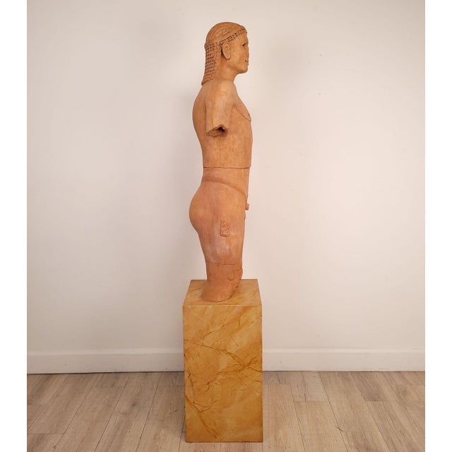 1970s Pottery Statue of a Koros on Later Stand, California Circa 1975 For Sale - Image 9 of 10