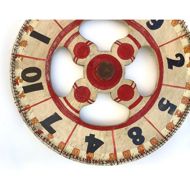 Circa 1930s Two Sided Hand Painted Game Wheel For Sale - Image 10 of 12