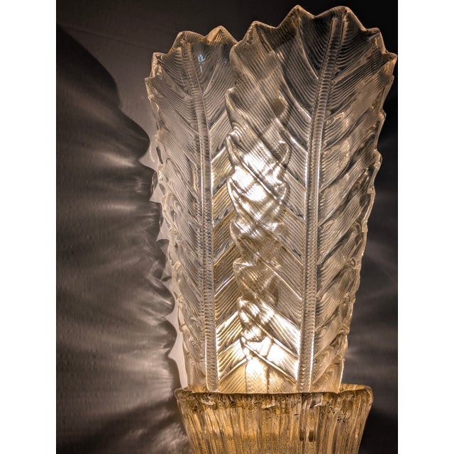 Large Gold Leaf and Murano Glass Wall Lights from Barovier & Toso, 1980s, Set of 2 For Sale - Image 11 of 17