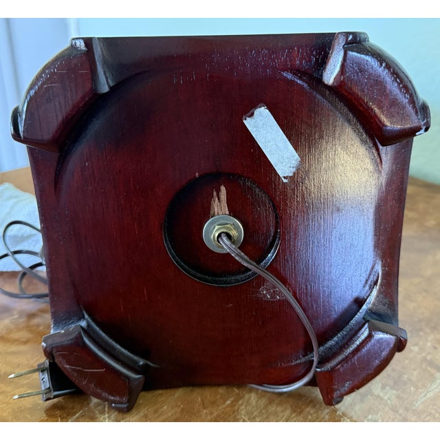 Mid 20th Century Pair of Asian Floral Motif Pottery Lamps For Sale - Image 9 of 10