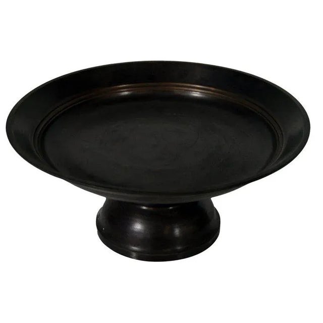 1980s Refined Thai Cylindrical Bronze Cake Stand From the Late 20th Century For Sale - Image 5 of 5