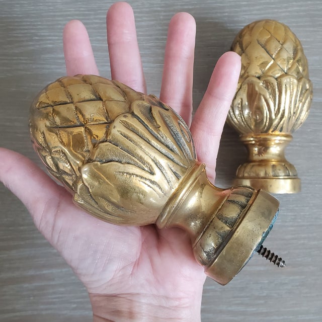 Brass Curtain Tie Back Finials a Pair Chairish