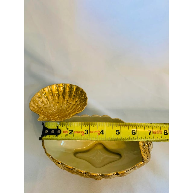 1970s 22kt Gold Leaf Shell Motif Bowls - Set of 2 For Sale - Image 10 of 13