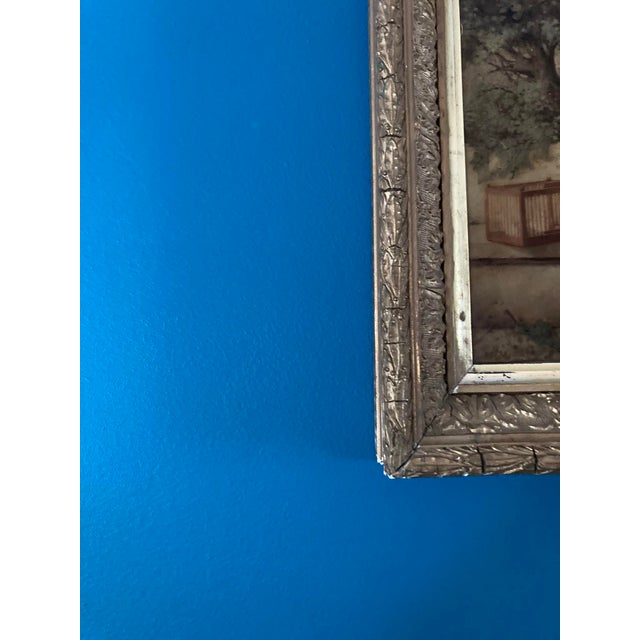 Attributed to Diana Coomans – “Le Messager De L'Amour” (1890) – Reverse Glass Artwork, Signed For Sale - Image 10 of 11