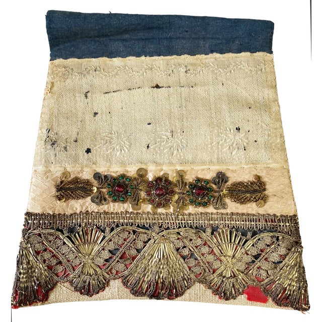 Antique European Church Embroidered Chalice Cover For Sale - Image 4 of 8