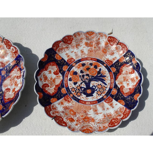 19th Century Japanese Porcelain Imari Chargers, 1980s, Set of 2 For Sale - Image 4 of 18