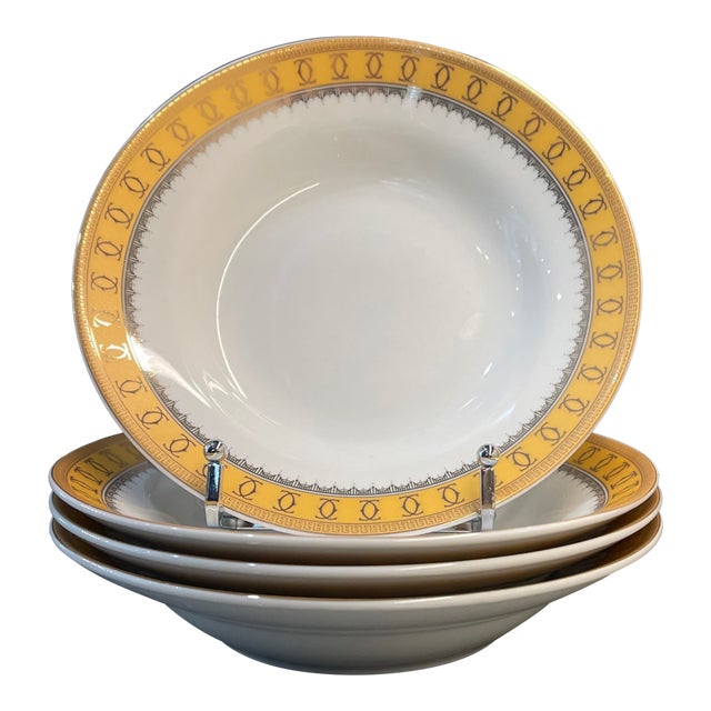 Vintage Casati Fine Porcelain Bavaria Design Rimmed Bowls - Set of 4 For Sale
