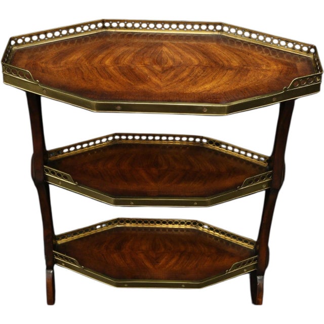 Hickory Chair Furniture Company Theodore Alexander for Hickory Chair Regency Style Tiered Butler’s Side Table For Sale - Image 4 of 6