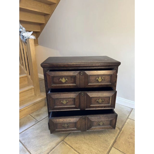 Brown 18th Century Oak Jacobean Chest of Drawers, 1680s For Sale - Image 8 of 11