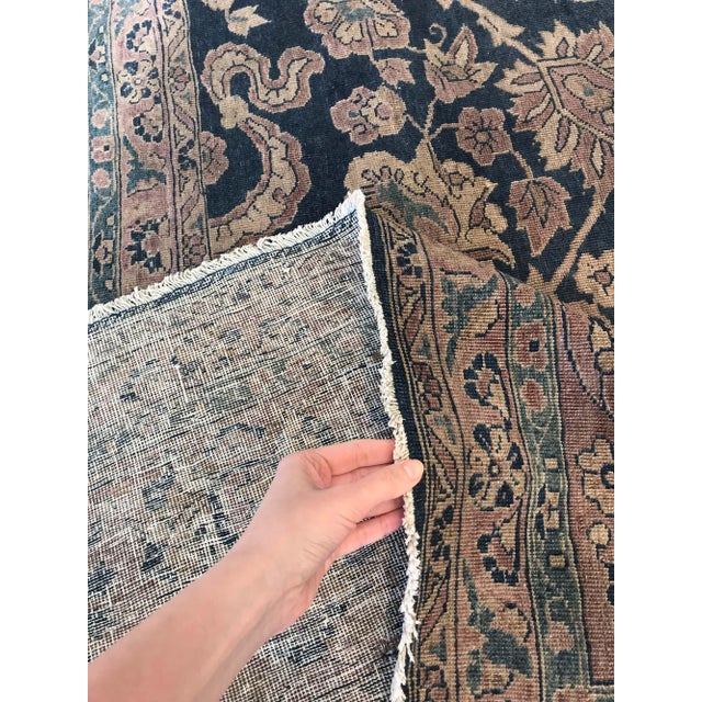 Textile Authentic Persian Tabriz Botanic Handmade Wool Carpet For Sale - Image 7 of 11