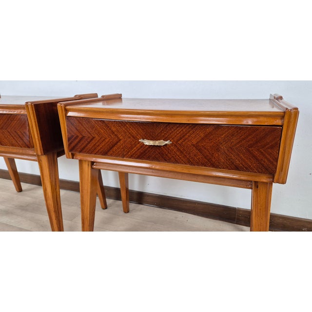 Wood Vintage Art Deco Nightstands, 1940, Set of 2 For Sale - Image 7 of 18