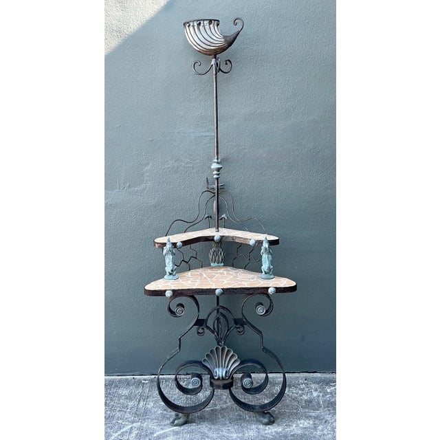Vintage Boho Artisan Wrought Iron Corner Table For Sale - Image 12 of 12