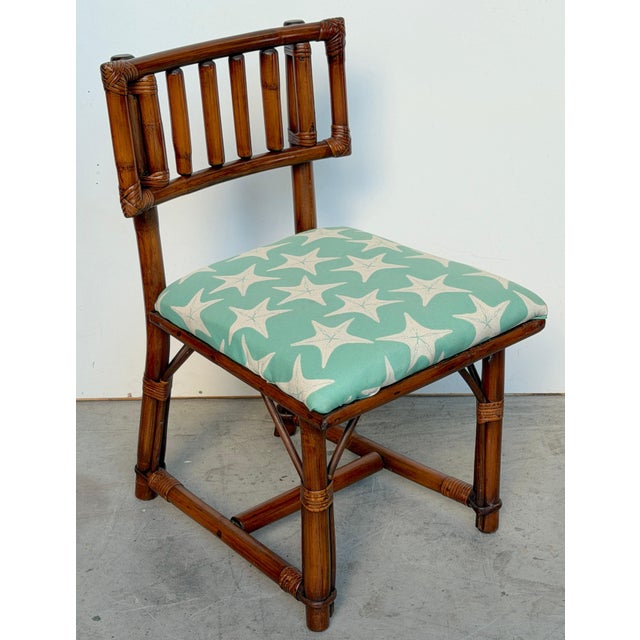 Ficks Reed Expandable Bamboo Game & Dining Table with 4 Matching Chairs, C. 1960 For Sale In West Palm - Image 6 of 18