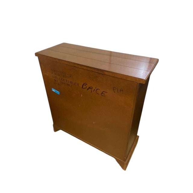 Drexel Heritage Drexel Heritage Mid 20th Century Cherry Four Drawer Chest Brass Accents For Sale - Image 4 of 12