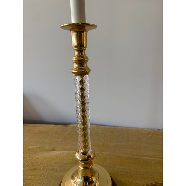 1980s Neoclassical Spiral Twist Brass & Wood Buffet Lamps - A Pair (Bases Only) For Sale In Washington DC - Image 6 of 7