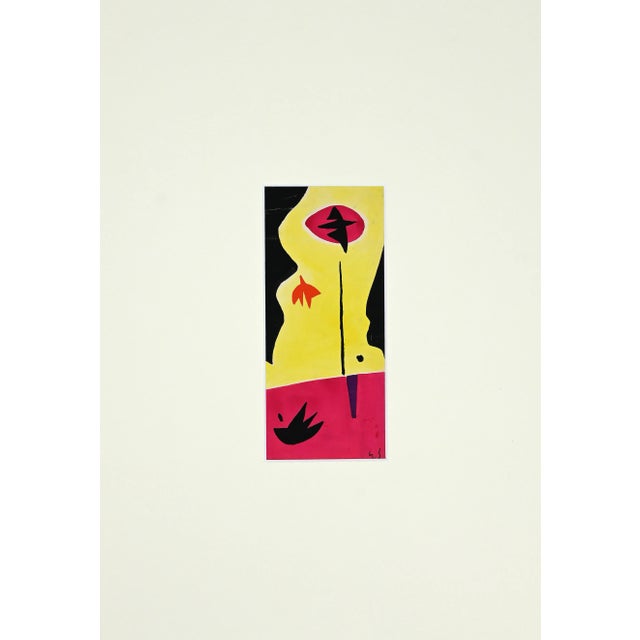 Untitled is an abstract composition drawing in watercolor realized by Gustave Singier. Monogrammed by the Artist. Included...