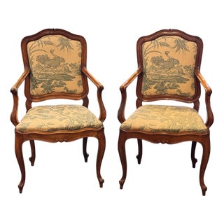 Pair of 19th Century French Walnut Armchairs For Sale