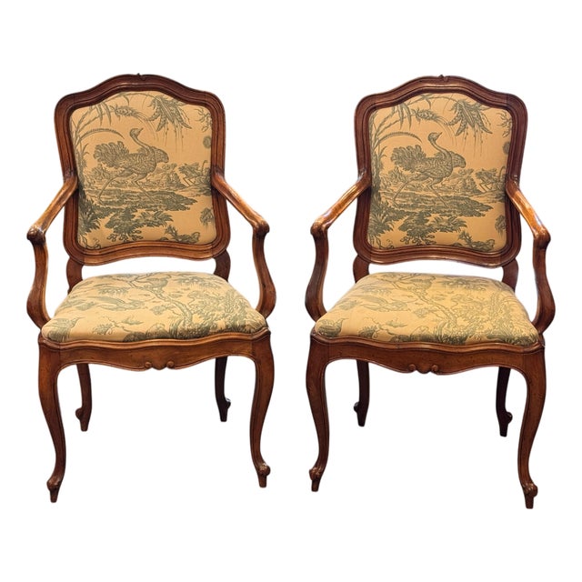 Pair of 19th Century French Walnut Armchairs For Sale
