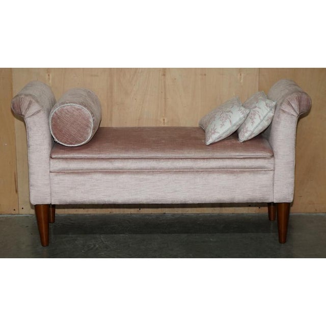 Contemporary Crushed Velour upholstered Window seat with internal storage and scatter cushions. A truly stunning piece,...