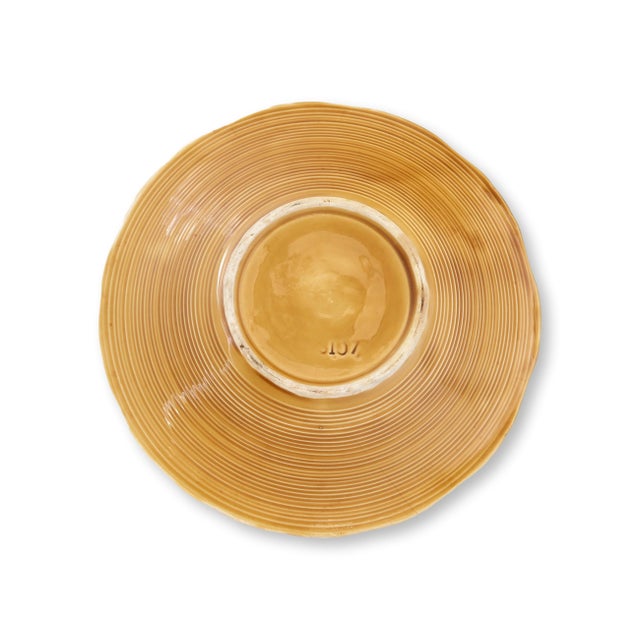 Yellow Early 20th-C. French Sarreguemines Majolica Fruit Serving Set For Sale - Image 8 of 12