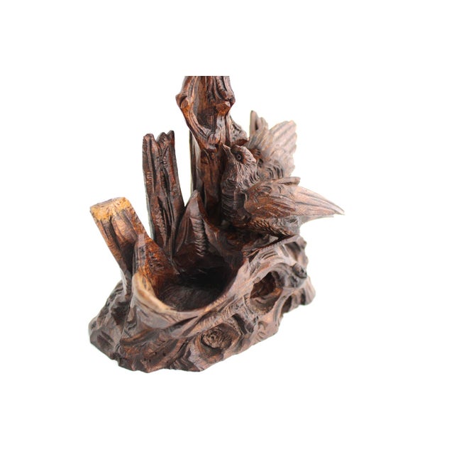 Antique 19th Century Black Forest Hand-Carved Wooden Cross With Birds and Acorns For Sale - Image 12 of 14