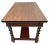 Brown Antique Barley-Twist Tiger Oak Library Desk Writing Table Jacobean Revival Shelf For Sale - Image 8 of 13