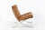 Knoll Mid Century Brown Leather Barcelona Chair by Mies Van Der Rohe for Knoll, 1983 For Sale - Image 4 of 15