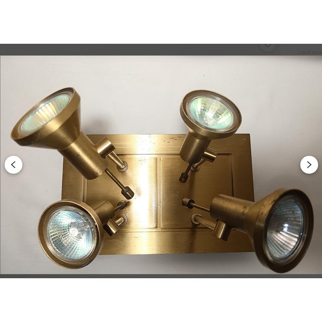 Postmodern Ceiling Light in Satined Brass attributed to Sische-Germany, 1980s For Sale - Image 10 of 11