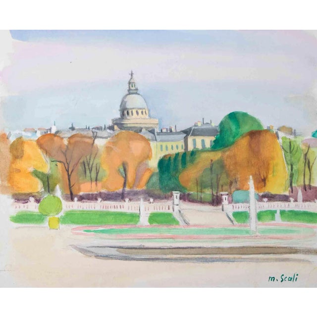 After Madeleine Scali, Landscape, Original Drawing, Mid 20th-Century For Sale