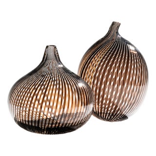 Glasstudio Filigrana Vase Duo by Mario Colelli & Hertha Bengtson for Rosenthal, Germany, 1980s, Set of 2 For Sale